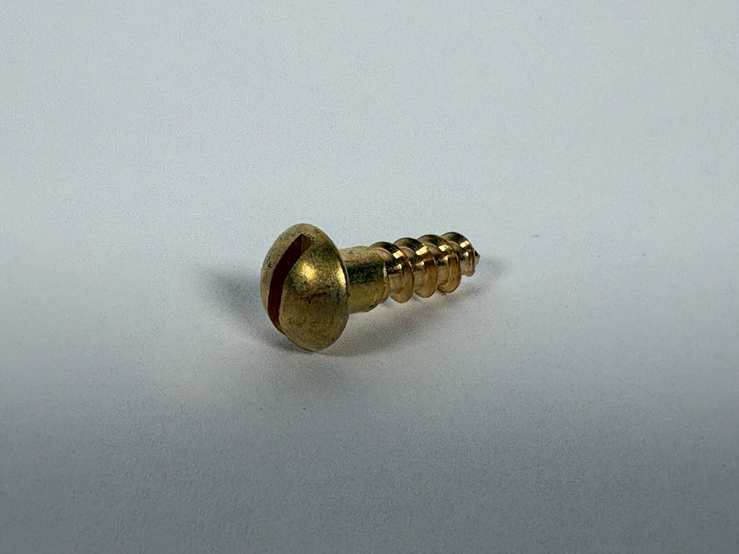 #12 Round Head, Slotted, Solid Brass Wood Screw
