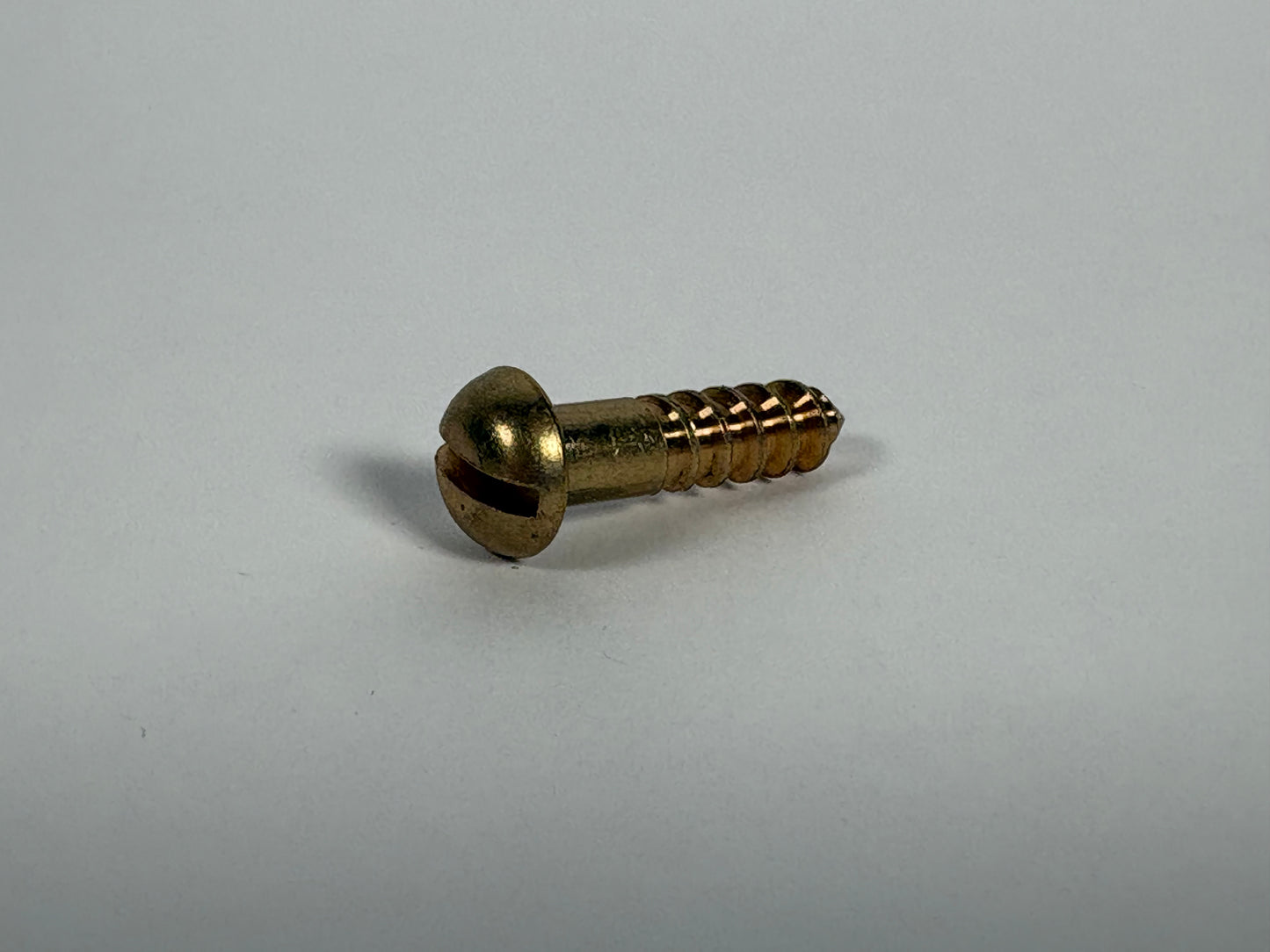 #14 Round Head, Slotted, Solid Brass Wood Screw