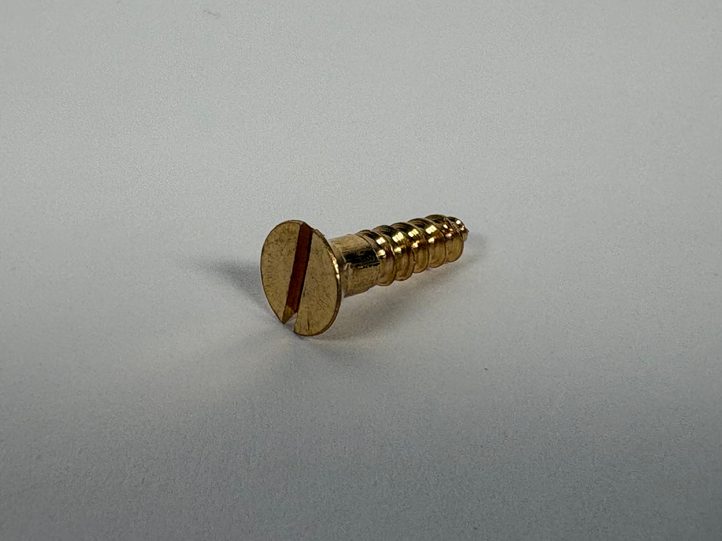 #6 Flat Head, Slotted, Solid Brass Wood Screw
