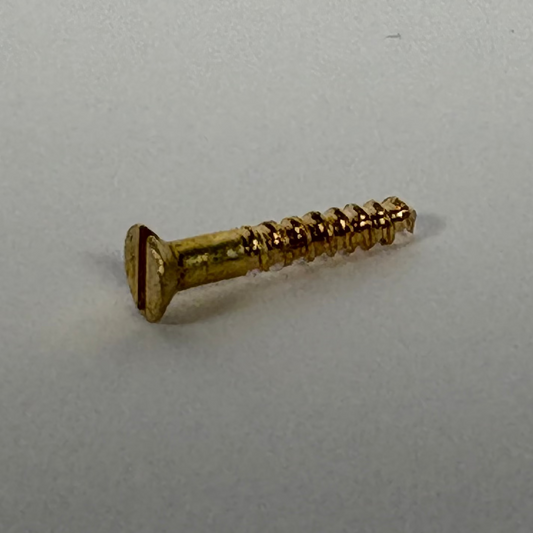 #0 Flat Head, Slotted, Solid Brass Wood Screw
