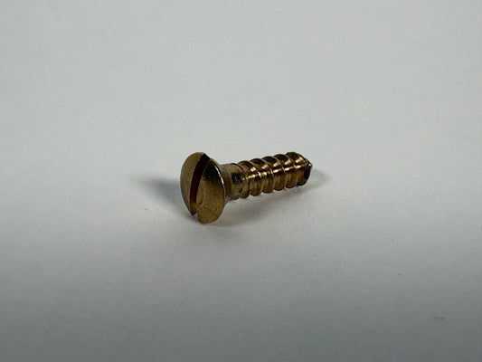 #10 Oval Head, Slotted, Solid Brass Wood Screw