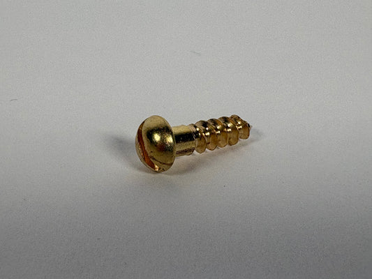 #10 Round Head, Slotted, Solid Brass Wood Screw