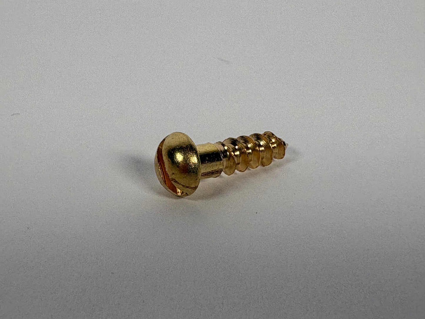 #10 Round Head, Slotted, Solid Brass Wood Screw