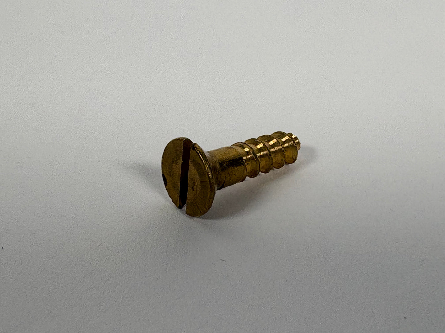 #10 Flat Head, Slotted, Solid Brass Wood Screw