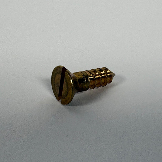 #12 Flat Head, Slotted, Solid Brass Wood Screw