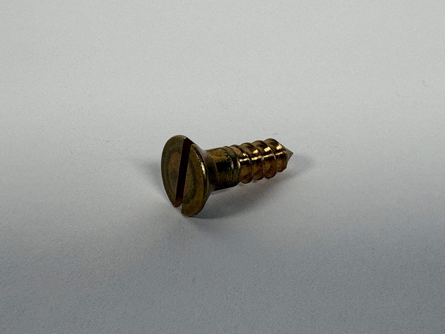 #12 Flat Head, Slotted, Solid Brass Wood Screw