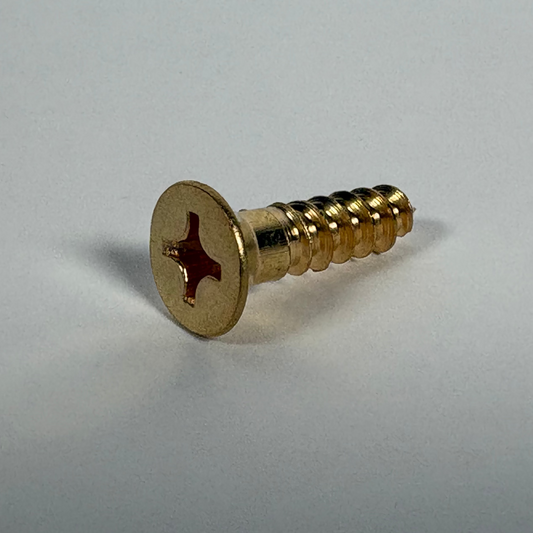 #14 Flat Head, Phillips, Solid Brass Wood Screw