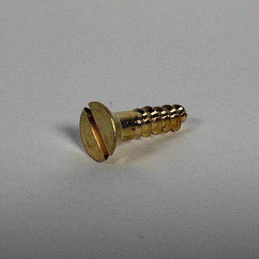 #14 Flat Head, Slotted, Solid Brass Wood Screw