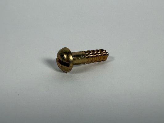 #14 Round Head, Slotted, Solid Brass Wood Screw