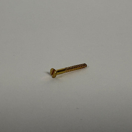 #2 Flat Head, Slotted, Solid Brass Wood Screw