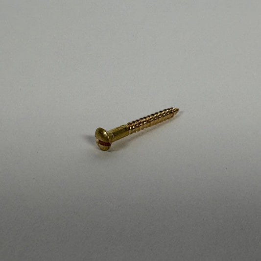 #2 Oval Head, Slotted, Solid Brass Wood Screw