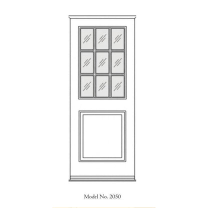 2050 Exterior Door - 1 Panel with 3x3 Glass Mahogany