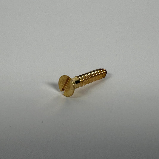 #4 Flat Head, Slotted, Solid Brass Wood Screw