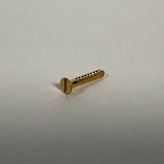 #5 Flat Head, Slotted, Solid Brass Wood Screw