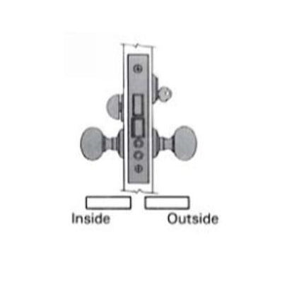 6001 Entry Mortise Lock with Strike — Knob x Knob, 2-3/4" Backset