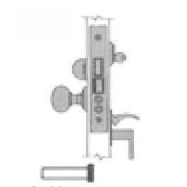 6020 Entry Mortise Lock with Strike — Thumb Handle x Knob, 2-3/4" Backset
