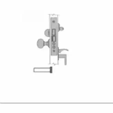 6320 Entry Mortise Lock with Strike — Thumb Handle x Knob, 2-1/2" Backset