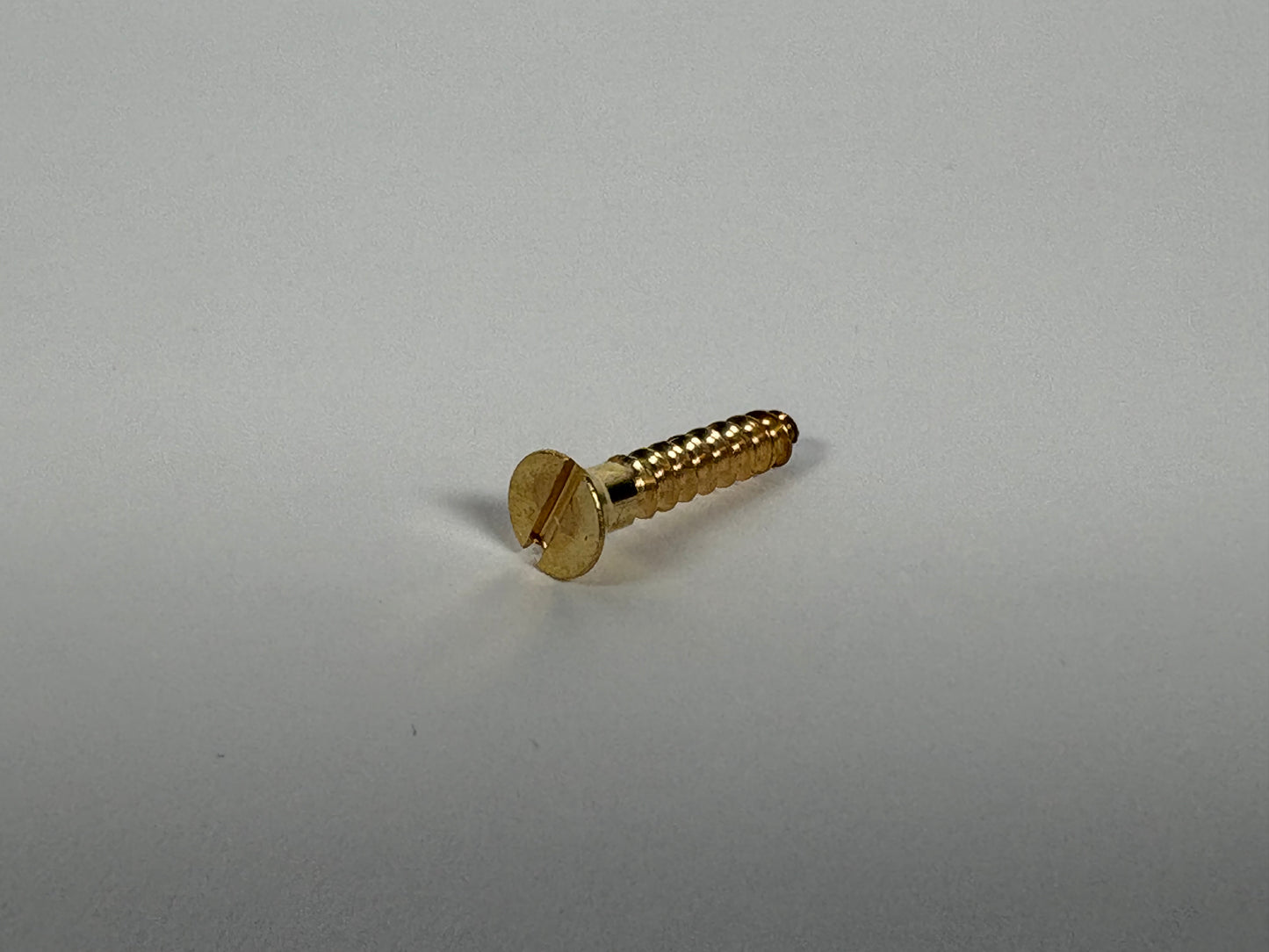 #4 Flat Head, Slotted, Solid Brass Wood Screw