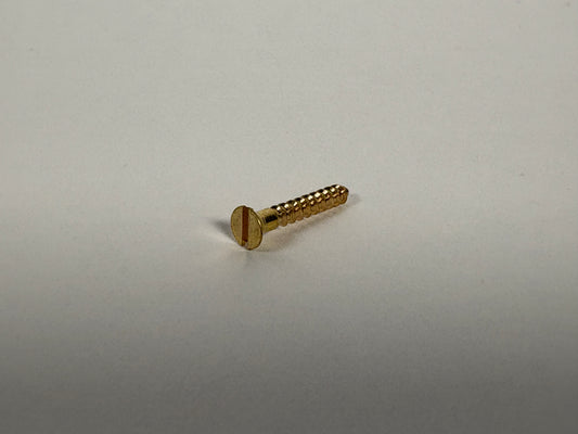 #5 Flat Head, Slotted, Solid Brass Wood Screw