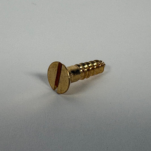 #9 Flat Head, Slotted, Solid Brass Wood Screw