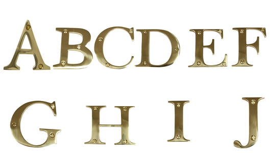 3 Inch Modern Serif House Letter - Polished Brass Finish
