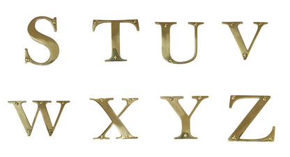 3 Inch Modern Serif House Letter - Polished Brass Finish