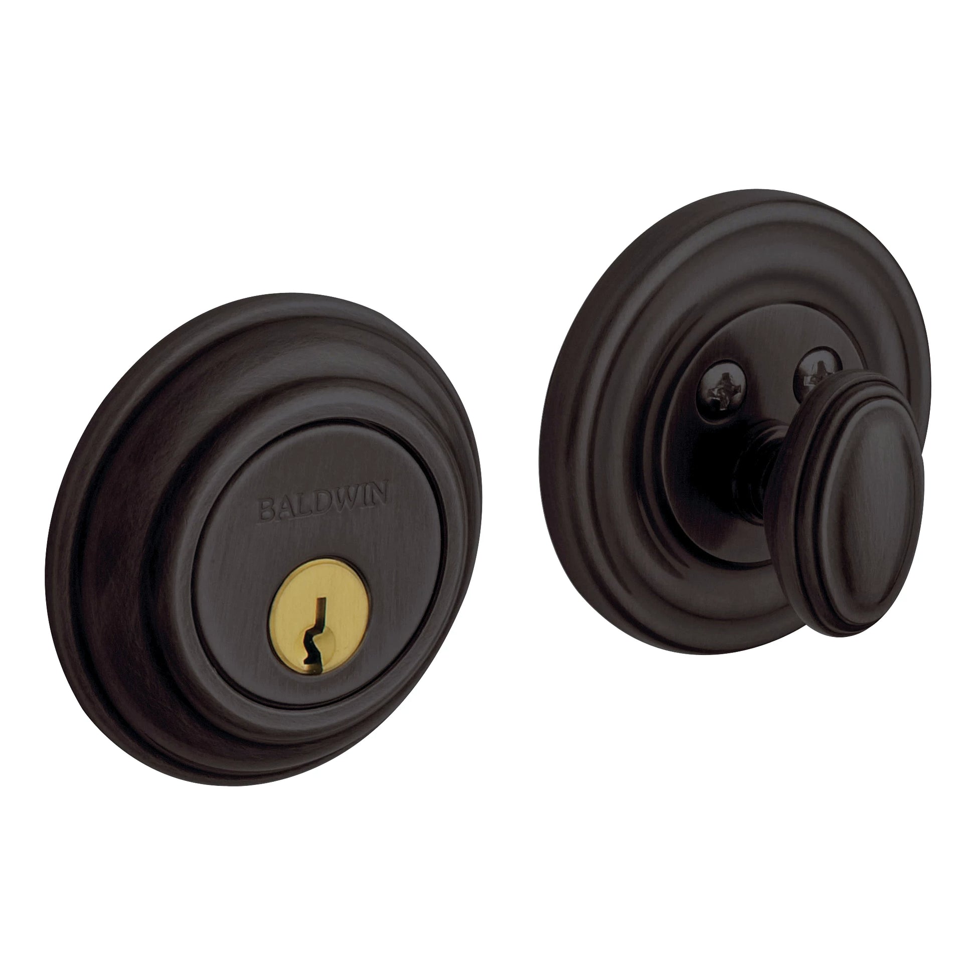 Solid Brass Deadbolt — Key Outside, Thumb Turn Inside