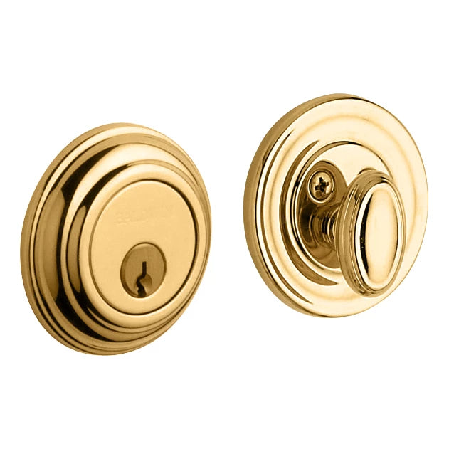 Solid Brass Deadbolt — Key Outside, Thumb Turn Inside