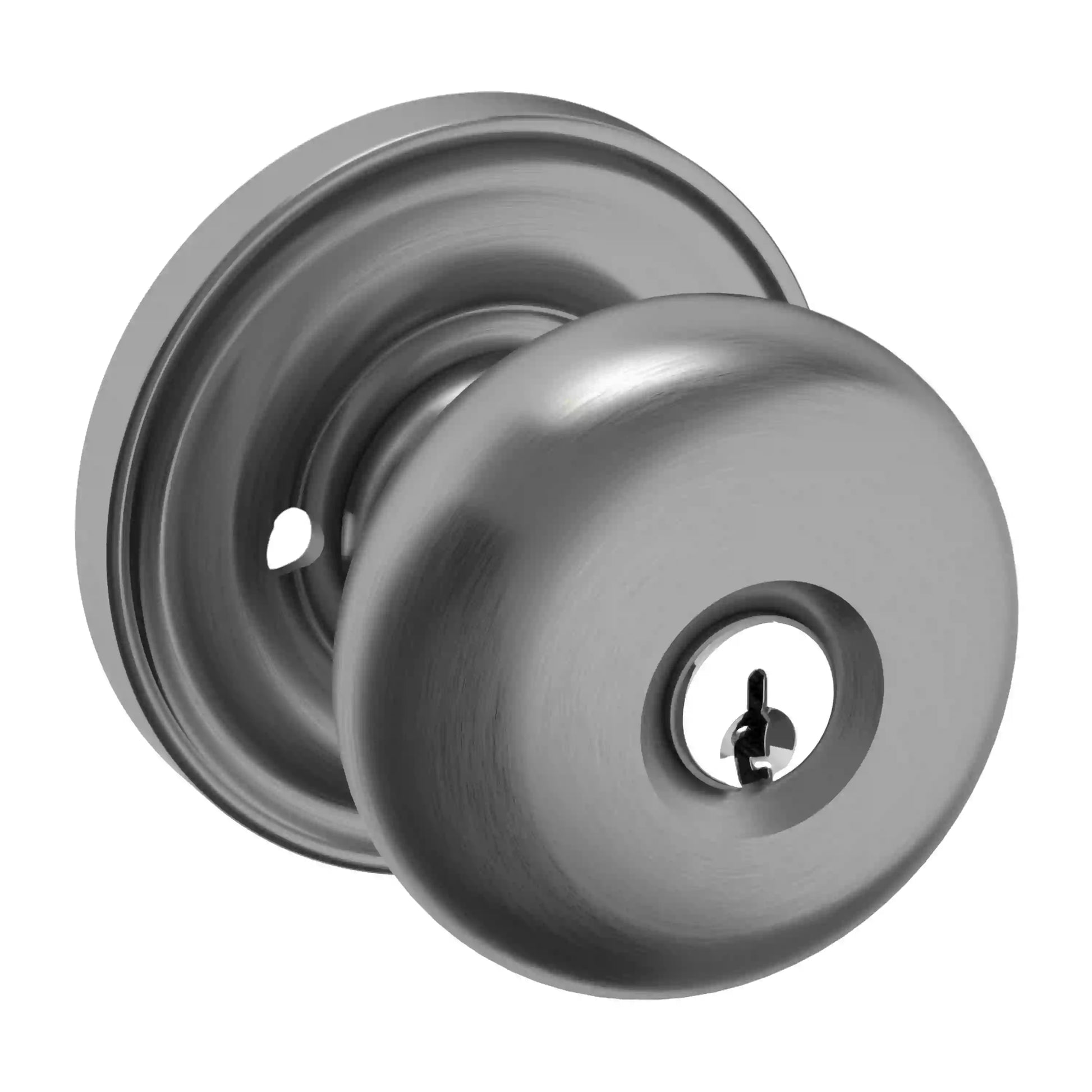 Solid Brass Door Knob Set — Keyed
