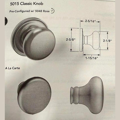 Solid Brass Door Knob Set — No Key